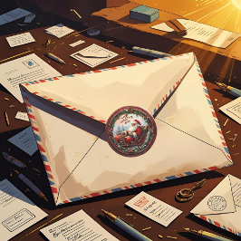 Santa in Hans Sleigh Runt Klistermärke