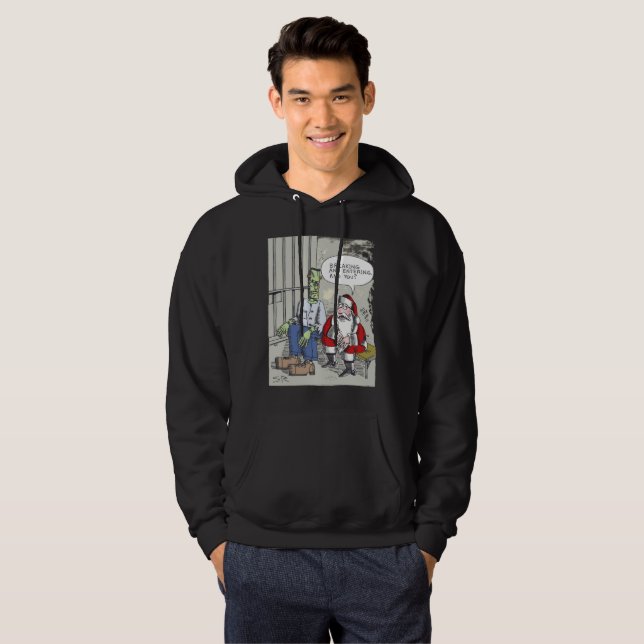 Santa In Jail Black hooved shirt Hoodie (Hel framsida)