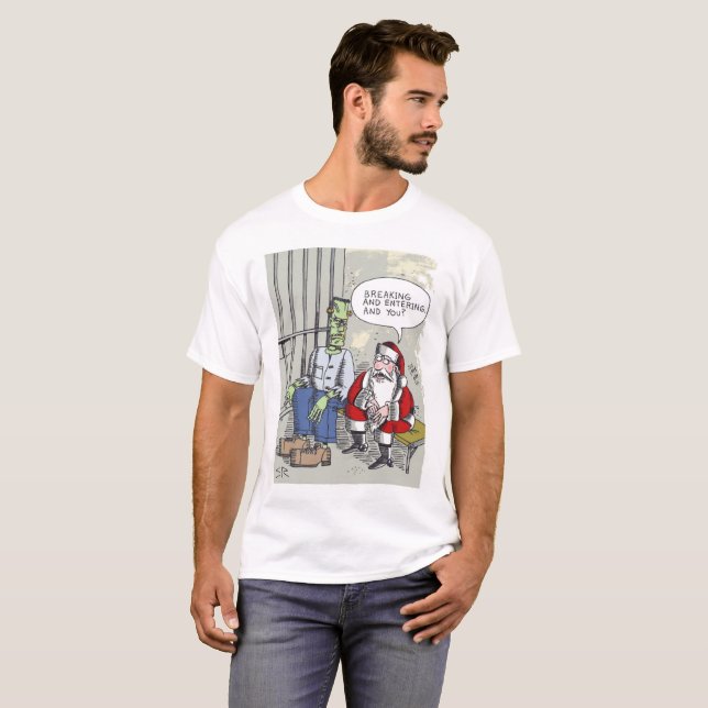 Santa In Jail white T-shirt (Hel framsida)