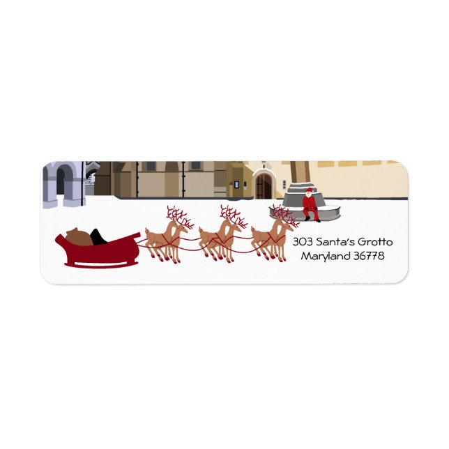 Santa In London-julen Returadress Etikett (Framsidan)