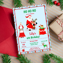 Santa in North Pole Birthday Inbjudningar