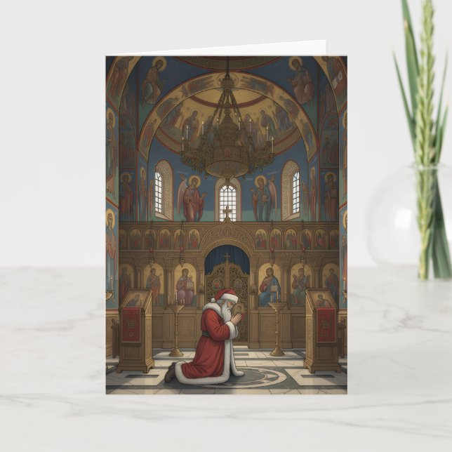 Santa in Östra Orthodox Church jul Kort (Framsida)