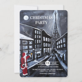 Santa in Paris Christmas Party Inbjudningar