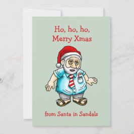 Santa in Sandals Julkort