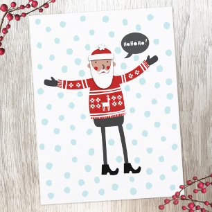 Santa in Smala Jeans Helg Vykort