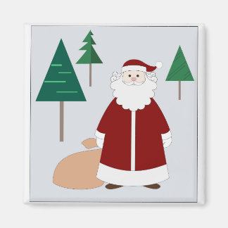 Santa in the woods magnet