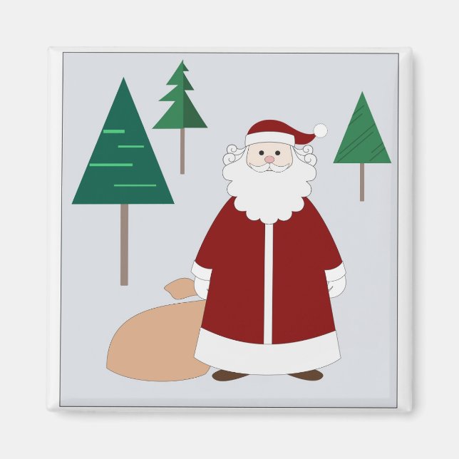 Santa in the woods magnet (Framsidan)