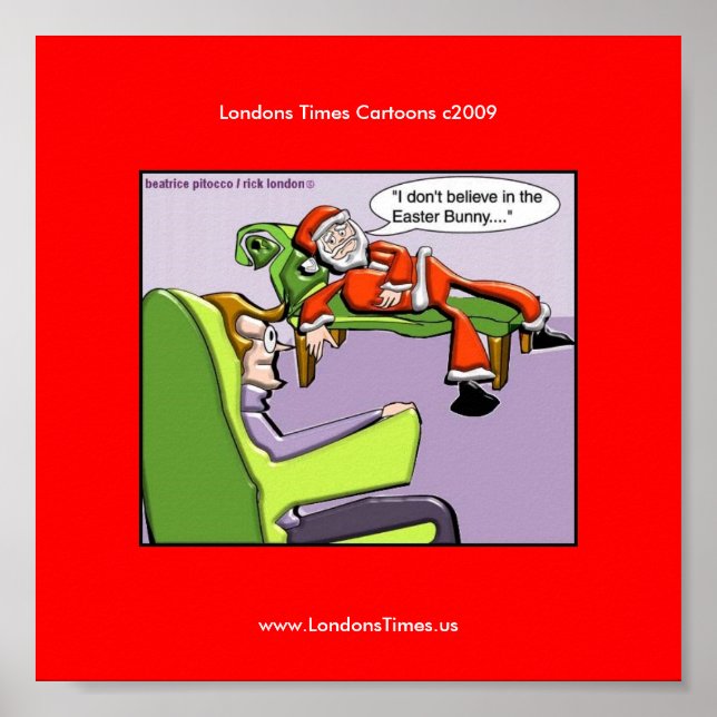 Santa In Therapy Funny jul Poster (Framsidan)