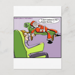 Santa In Therapy Funny julklapp och Tees Helg Vykort