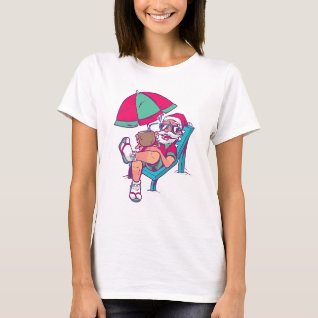 SANTA IN VACATION CHRISTMAS IN JULY  T SHIRT (Framsida)