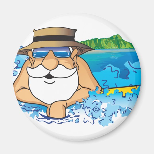 Santa in Waikiki Magnet (Framsidan)