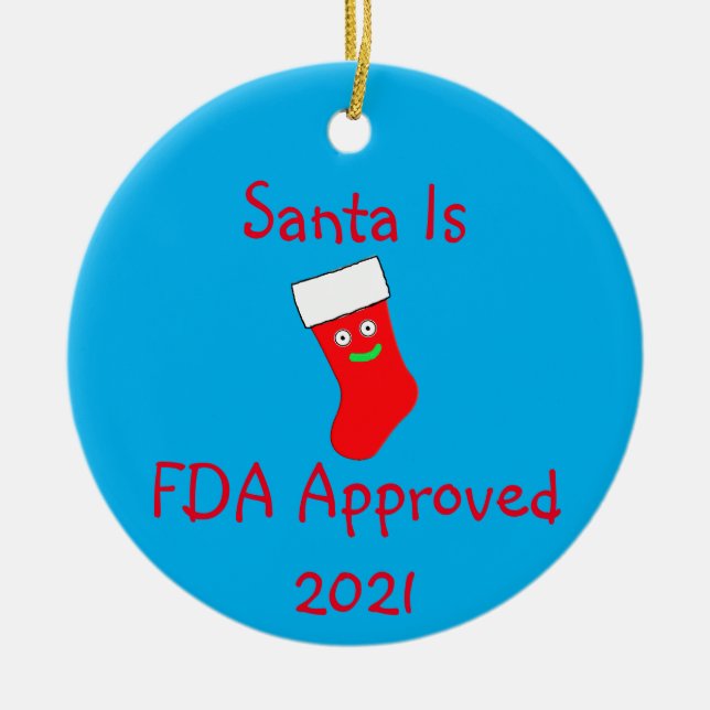 Santa is FDA godkände Ceramic Ornament (Framsidan)