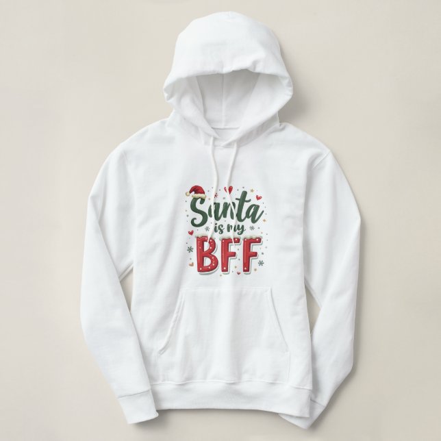 Santa Is My BFF Funny Christmas T Shirt (Design framsida)