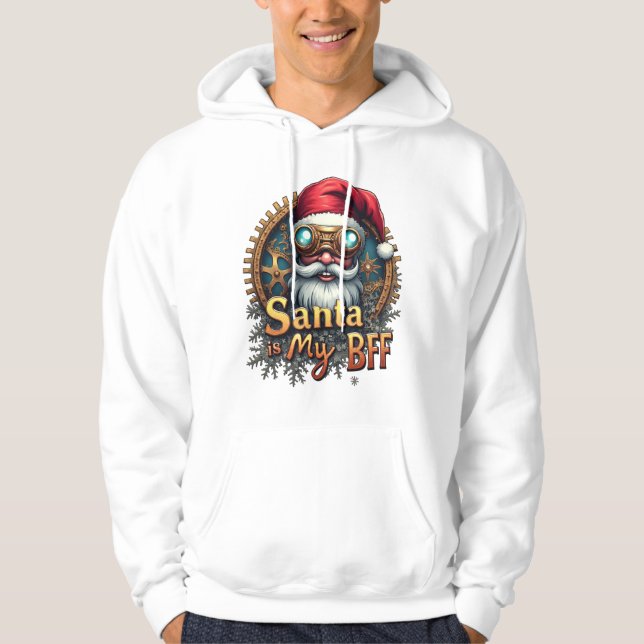 Santa Is My BFF Hoodie – Cute Holiday Desig (Framsida)