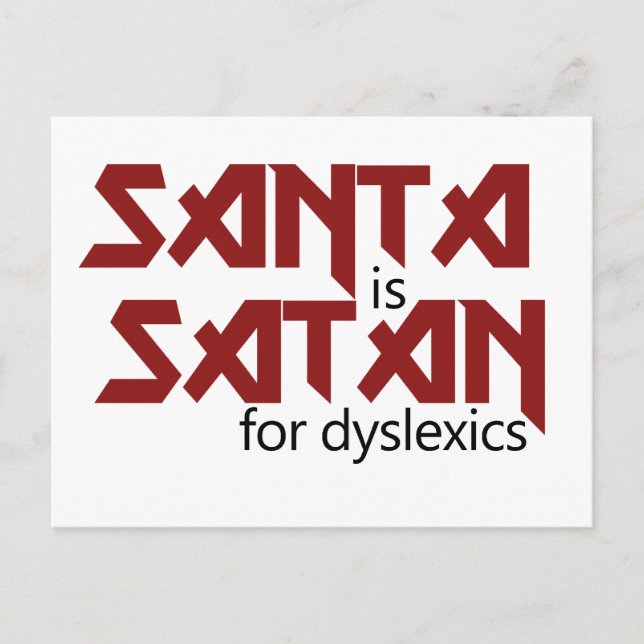 Santa is Satan Helg Vykort (Framsida)