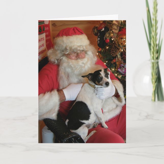Santa & Jack Russell Helgkort (Framsida)