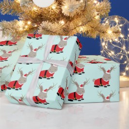 Santa Jackalope Ljust grönt Novelty jul Presentpapper