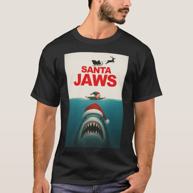 Santa Jaws flicka gåva gåva T Shirt (Framsida)