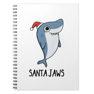 Santa Jaws Funny Shark jul Pun Anteckningsbok
