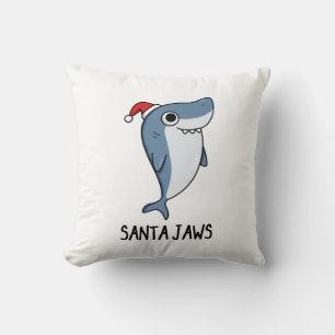 Santa Jaws Funny Shark jul Pun Kudde
