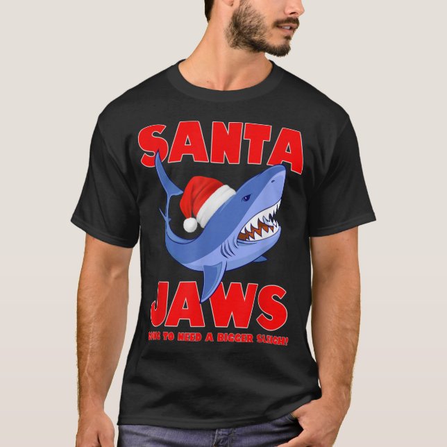 Santa Jaws-haj, kul juldesign T Shirt (Framsida)