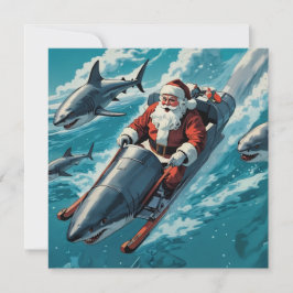 Santa Jaws Julkort