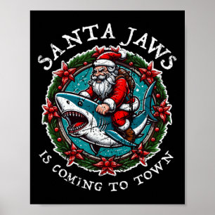 Santa Jaws kommer till jultomten Jaws Poster