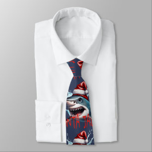 Santa Jaws Pun Quote jul Shark Tecknad Art Slips