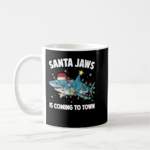 Santa Jaws Shark jul Ljus Merry Sharkmas X Kaffemugg