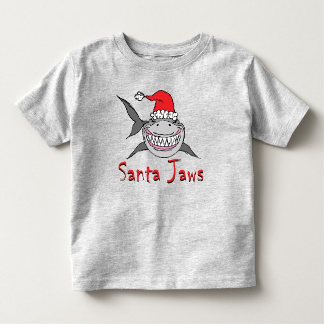 Santa Jaws Shark-jul T Shirt (Framsida)