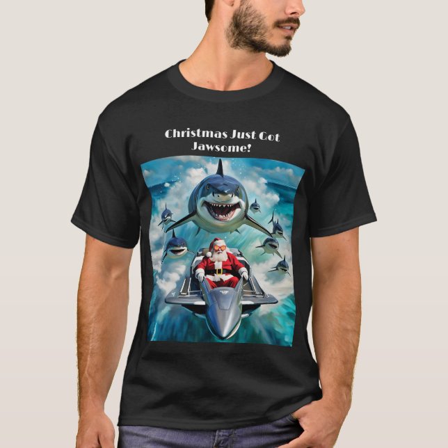 Santa Jaws  T Shirt (Framsida)