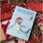 Santa Jaws Underbar White-julhak Helgkort<br><div class="desc">Den här designen kan vara personlig i det område som tillhandahålls genom att ändra fotot och/eller text. Du kan också anpassa den genom att klicka på Anpassa den här mallen och sedan välja klicka för att anpassa ytterligare alternativ och ta bort eller ändra färg i bakgrunden, lägga till text, ändra...</div>