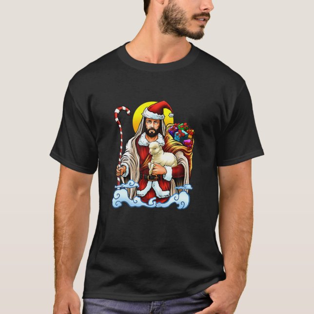 Santa Jesus Christian Ntivity Helgdag X T Shirt (Framsida)