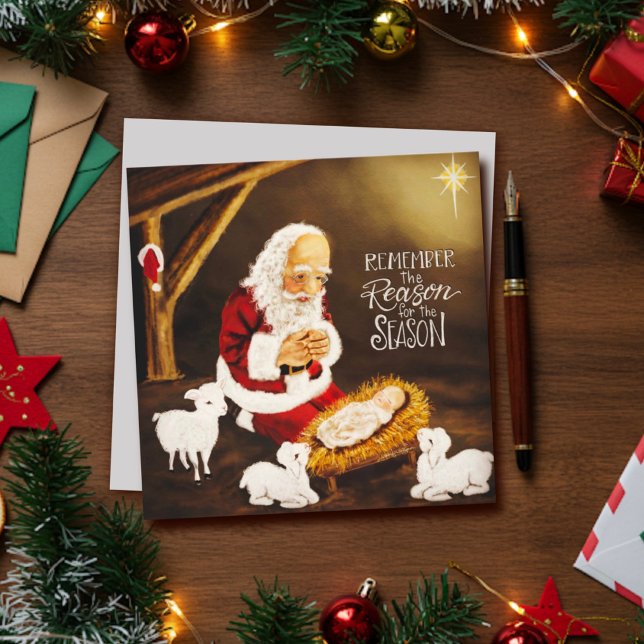 Santa Jesus, den vackra anledningen till årstiden Julkort (Skapare uppladdad)