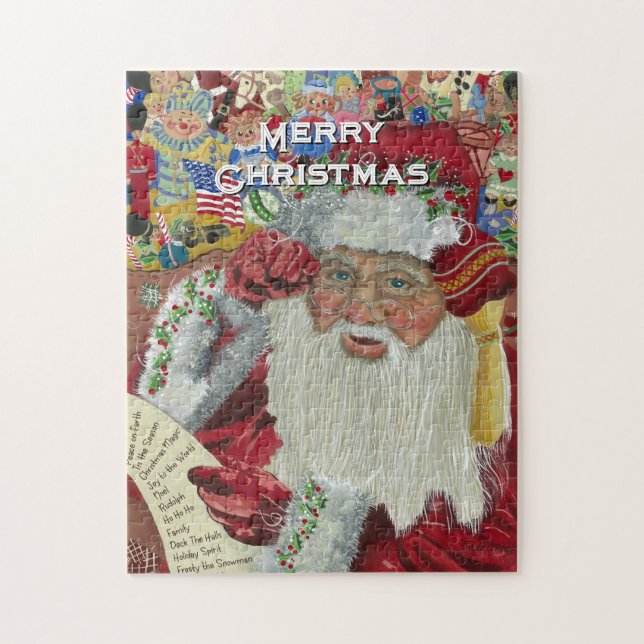 Santa Jigszawa Puzzle "Checking It Twice" 252 dela Pussel (Vertikal)