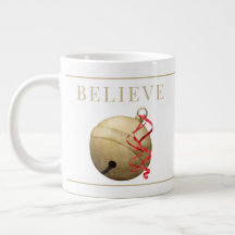Santa JINGLE BELL, BELIEVE Typography Giant Kaffe