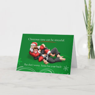 Santa Jiu Jitsu Choke - julkort Helgkort