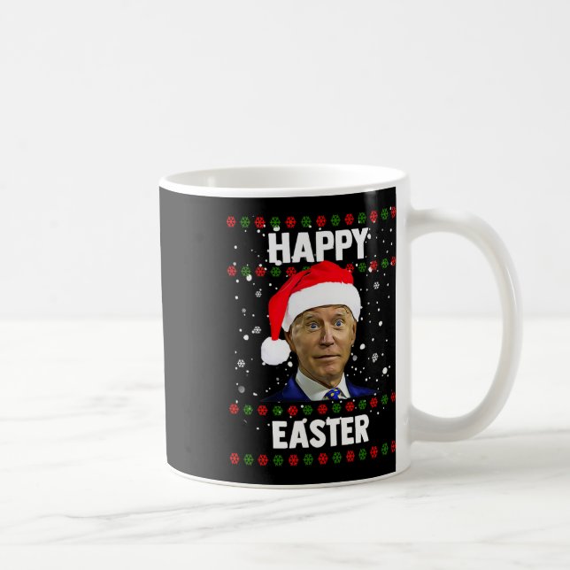 Santa Joe Biden Glad påsk, ugglatt jul, Sverige Kaffemugg (Höger)