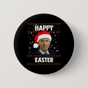 Santa Joe Biden Glad påsk, ugglatt jul, Sverige Knapp