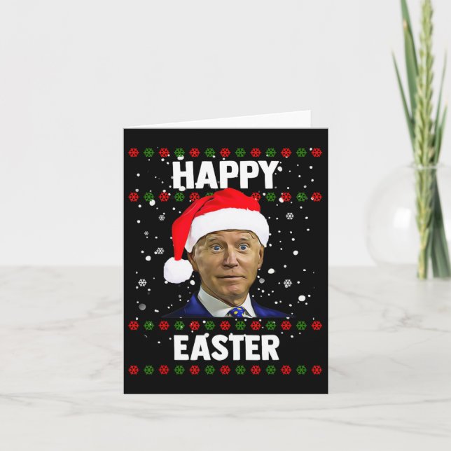 Santa Joe Biden Glad påsk, ugglatt jul, Sverige Kort (Framsida)
