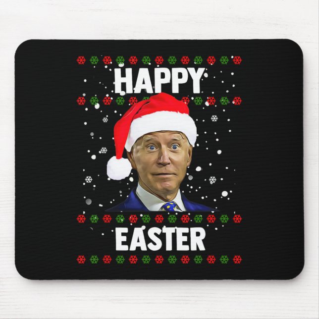 Santa Joe Biden Glad påsk, ugglatt jul, Sverige Musmatta (Framsidan)