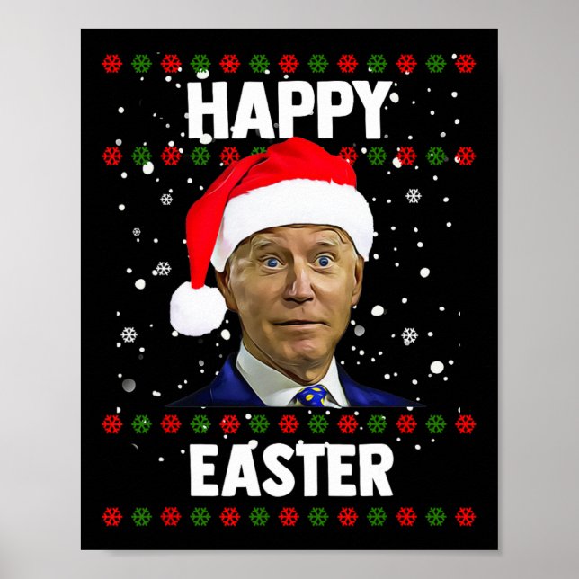 Santa Joe Biden Glad påsk, ugglatt jul, Sverige Poster (Framsidan)