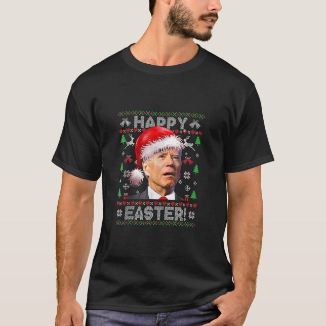 Santa Joe Biden Glad påsk, ugglatt jul, Sverige T Shirt (Framsida)