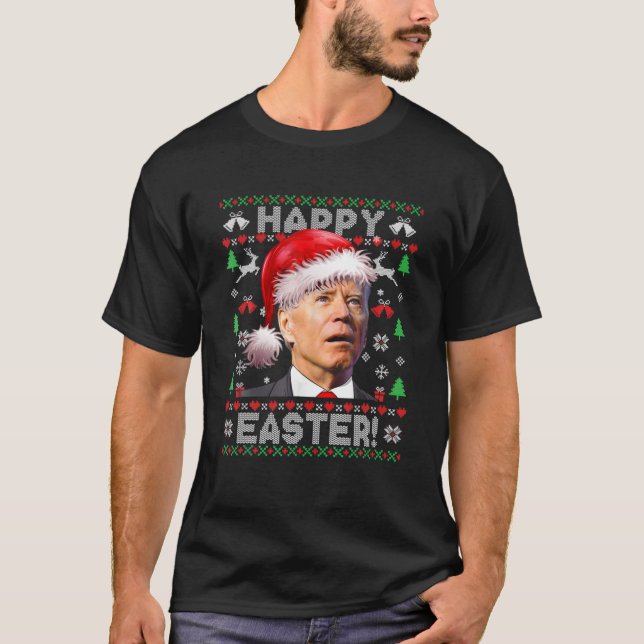Santa Joe Biden Glad påsk, ugglatt jul, Sverige T Shirt (Framsida)