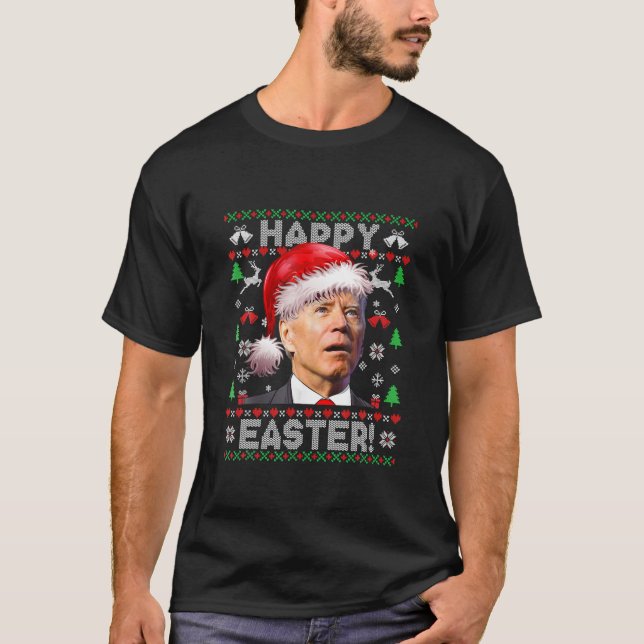 Santa Joe Biden Glad påsk, ugglatt jul, Sverige T Shirt (Framsida)