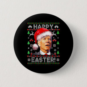 Santa Joe Biden Glad påsk Ugly jul 1 Knapp