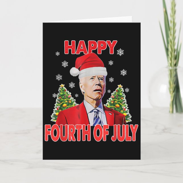 Santa Joe Biden Happy 4th Of July Funny Merry Chri Kort (Framsida)