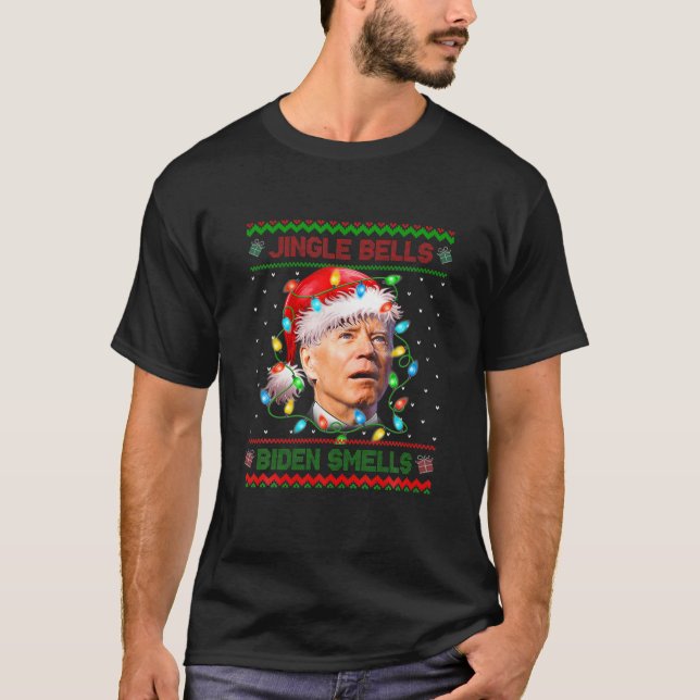 Santa Joe Biden jul Jingle Klockor Biden Smell T Shirt (Framsida)