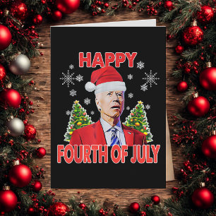 Santa Joe Biden Lycklig 4:e juli - jultomten Helgkort