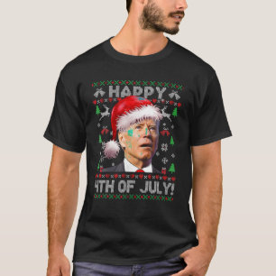 Santa Joe Biden Lycklig 4:e juli måndag jul S T Shirt